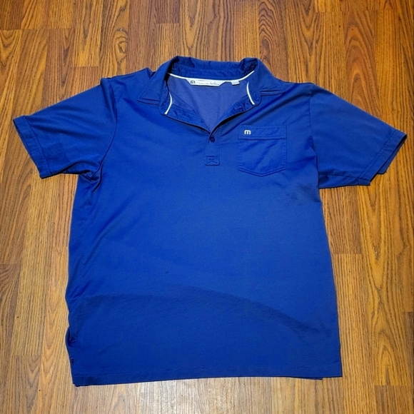 Travis Mathew Blue Polo Men's L Golf Shirt B7 - Picture 1 of 5